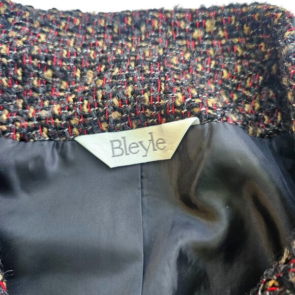 Bleyle 14 Petite Tweed Blazer Jacket Wool Mohair Blend - Picture 3 of 13